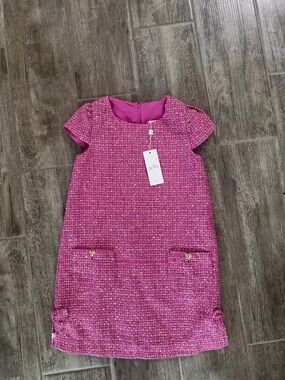 Lilly Pulitzer Pink Tweed Dress with Heart Accent